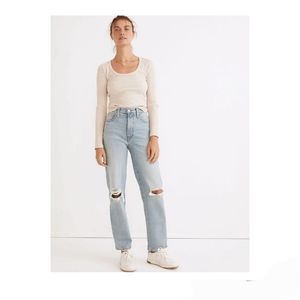 Madewell The Perfect Vintage Straight Jean Size 31 #ND515 Light Wash High Rise